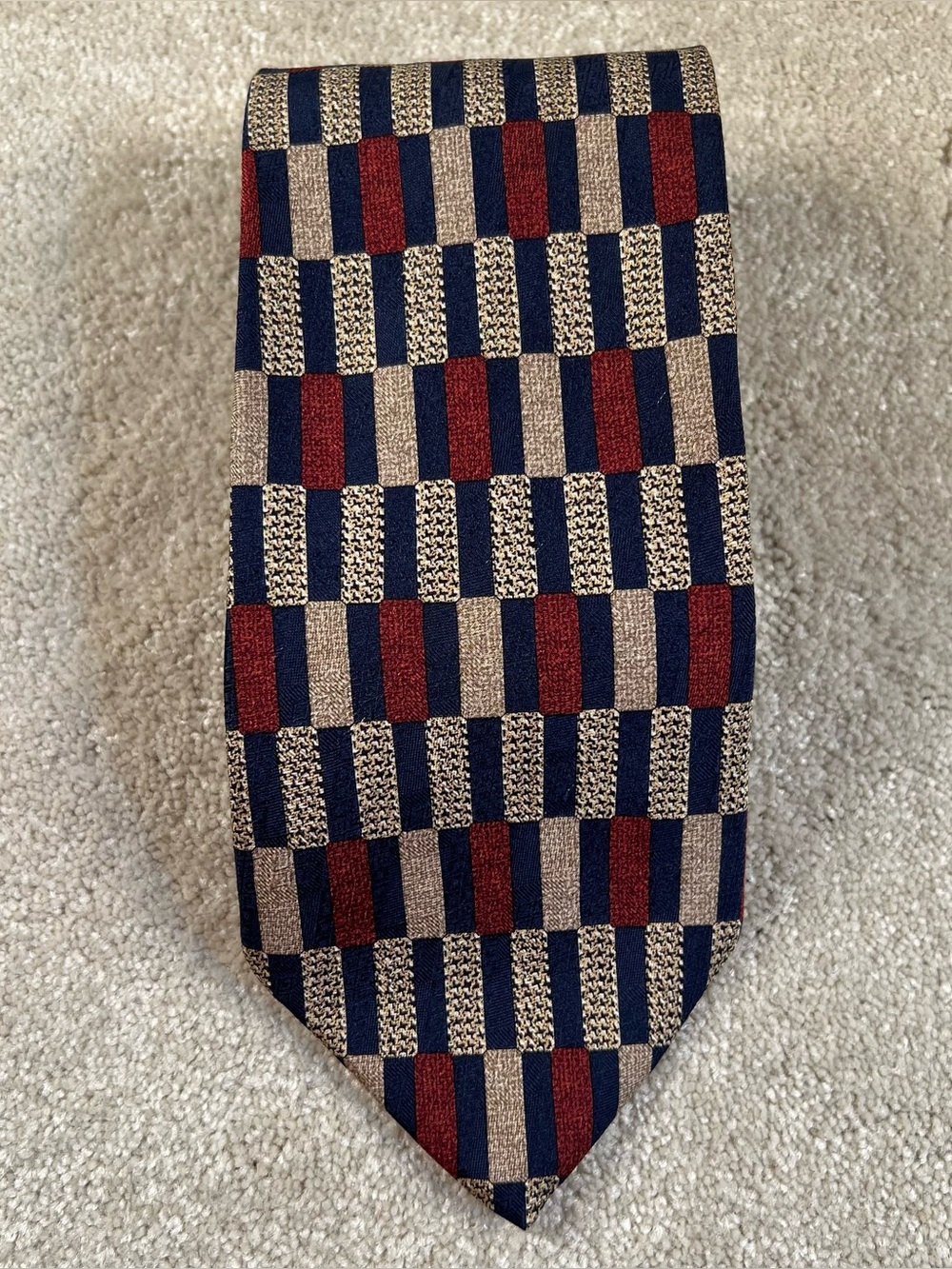 Kenneth Cole Silk Neck Tie Geometric Print Workwear‎ Wedding